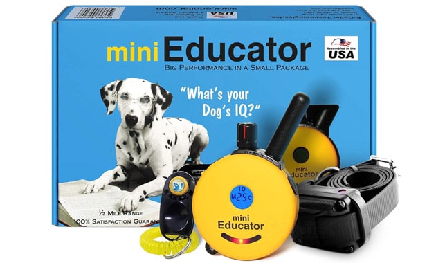 E-Collar - ET-300-1/2 Mile Remote Waterproof Trainer Mini Educator Remote Training Collar - 100 Training Levels Plus Vibration and Sound - Includes PetsTEK Dog Training Clicker