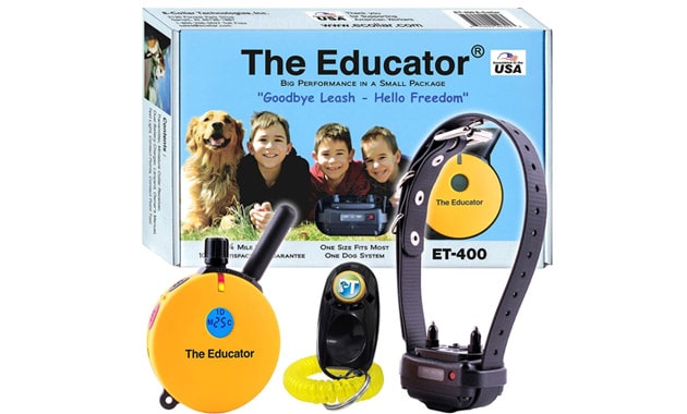Educator ET-400-3/4 Mile Rechargeable Dog Trainer Ecollar with Remote for Medium and Large Dogs by E-Collar Technologies - Electric, Vibration and Tone Stimulation Collar w/PetsTEK Training Clicker