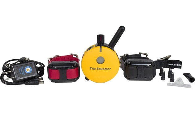 Educator ET-402-3/4 Mile Rechargeable 2-Dog Trainer Ecollar with Remote for Small, Medium, and Large Dogs by E-Collar Technologies - Electric, Vibration, Tone, and Stimulation Training Shock Collar