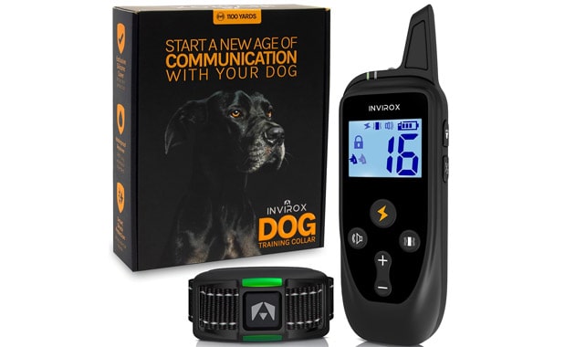 INVIROX Shock Collar for Large Dog [2024 Edition] 123 Levels Dog Training Collar with Remote 1100yd Range, Dog Shock Collar for Medium Dogs 100% Waterproof & Rechargeable Training Collar for Dogs