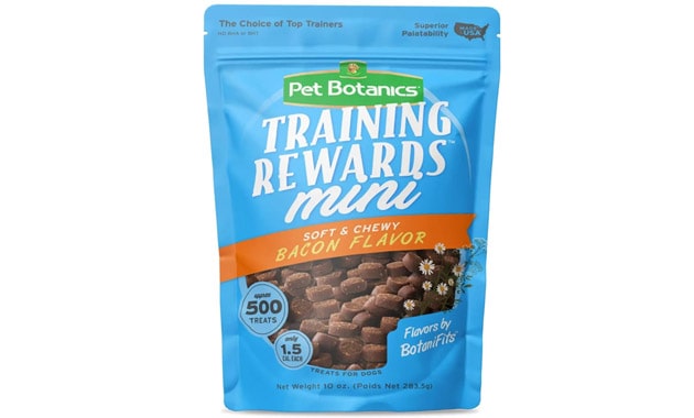 Pet Botanics 10 oz. Pouch Training Rewards Mini Soft & Chewy, Bacon Flavor, with 500 Treats Per Bag, The Choice of Top Trainers