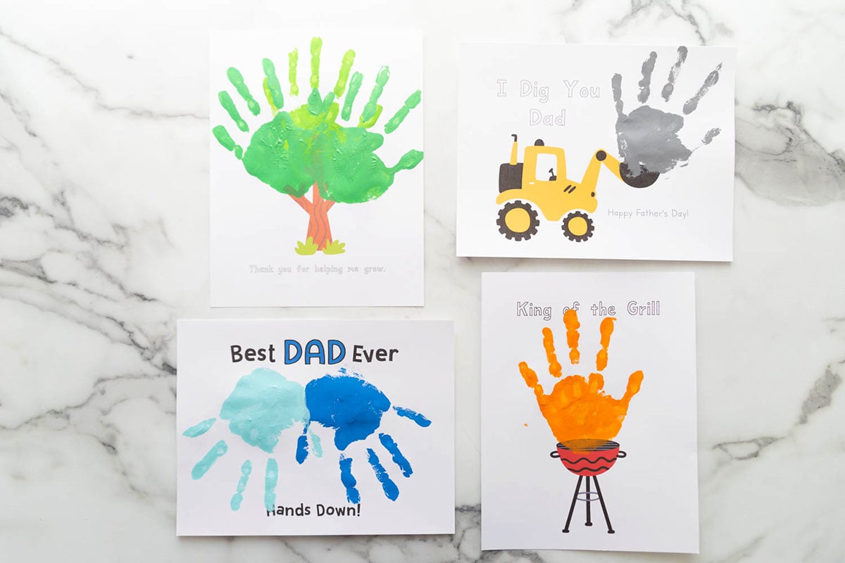 Handprint tie handmade gifts to give on Fathers Day