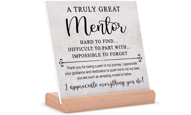 Afterprints Mentor Gifts for Women Men, Thank You Sign, Plaque With Stand, Leaving Going Away Retirement Appreciation Boss, Coworker, Teacher, Counselor, Coach, Supervisor