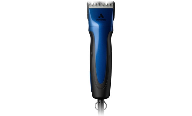 Andis 68520 Excel Professional 5-Speed Detachable Blade Clipper Kit - Animal/Dog Grooming, Rotary Motor, Soft-Grip Anti-Slip Housing, 14-Inch Cord, for All Coats & Breeds, SMC, Blue
