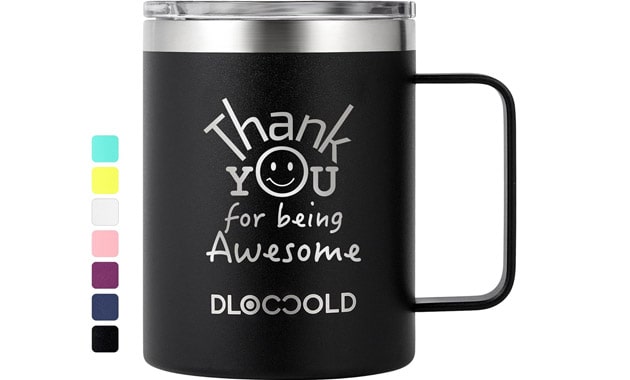 DLOCCOLD Thank You Gifts for Women, Thank You for Being Awesome Coffee Mug, Coworkers Employee Appreciation Gifts, Valentines Day Gifts for Her Him, Inspirational Gift for Men Friends, Black