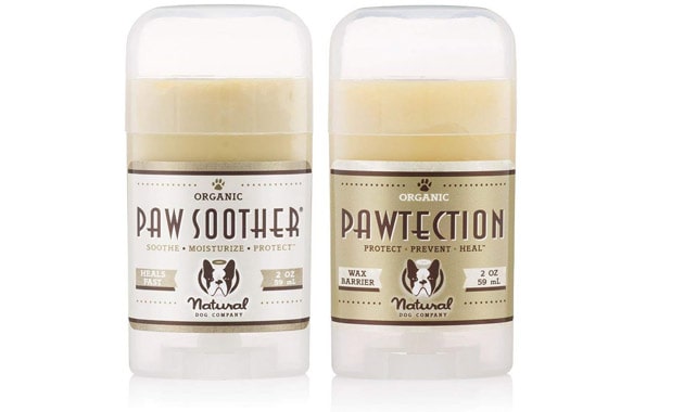 Natural Dog Company PAWDICURE Bundle, Paw Soother + PawTection Balms, Protect and Heal Dry, Cracked Dog Paw Pads, Organic, All Natural Ingredients, 2oz Sticks