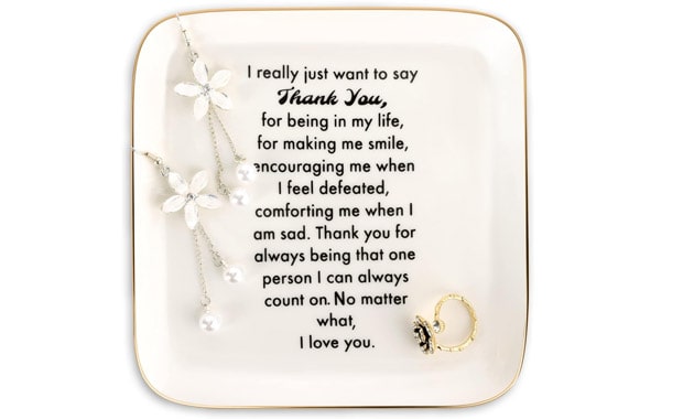 PUDDING CABIN Thank You Gift for Women Mom Teacher Coworkers Ring Dish -Thank You for Always Being That one Person I can Count on, I Love You for Mom, Appreciation Gifts for Women