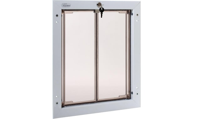 Plexidor Performance Door Mount Pet Doors - with Lock and Key - Energy Efficient Two Panel - White