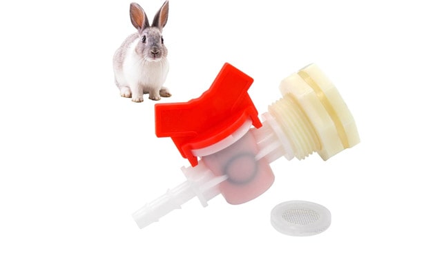 Rabbit Watering System Bucket Connector Kit to ID 5/16" Hose Include Bulkhead Fitting, Barb Ball Valve and Mesh Washe