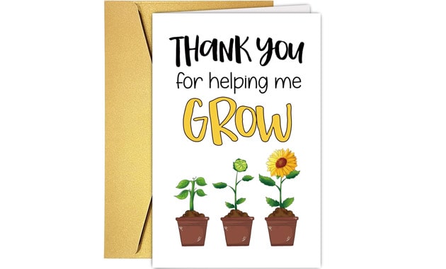Supoeguk Funny Thank You Card for Teacher, Cute Appreciation Card for Teacher Mom, Teachers Day Card, Gift for Teacher Mentor