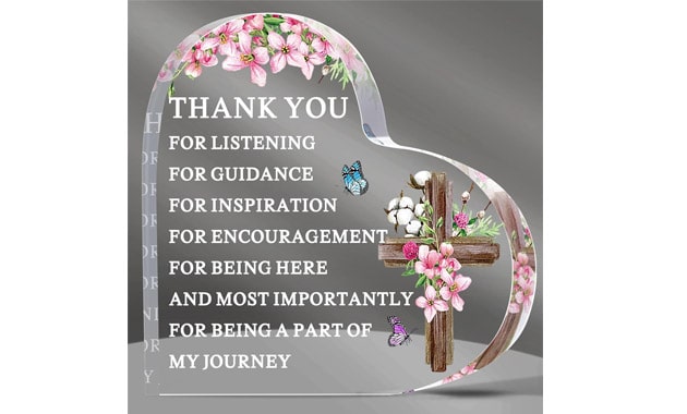 Thank You Gifts for Women Graduation Gifts Appreciation Gift for Teacher Friends Thank You from The Bottom of My Heart Thank You Gifts for Graduation Bff Nurse Coworker (Cross)