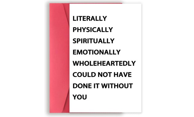 YiKaLus Funny Thank You Card for Mentor Coworkers, Great Thank You Gift Ideas for Women Men, Happy Wedding Thank You Card for Best Friends, Literally Could Not Have Done It Without You