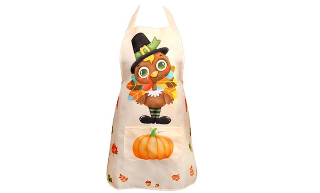 ceiba tree Thanksgiving Fall Turkey Apron Polyester Kitchen Cooking Chef Apron Pocket 1 Pcs One Size Fit Most Adults Unisex